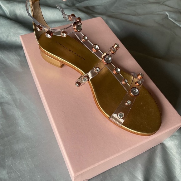 Designer Sophia Webster, “Dina Flat Sandals”, color bronze, Size 41.5. Brand New - Picture 4 of 8